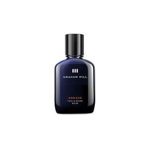 Milder After-Shave-Balsam ARNAGE Face & Beard Balm von GRAHAM HILL in einer dunkelblauen 100-ml-Flasche mit schwarzem Verschluss